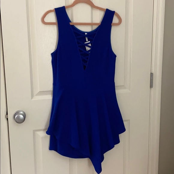 💚🎀🆕 Royal Blue Cutout Romper Dress 1X - Picture 1 of 6